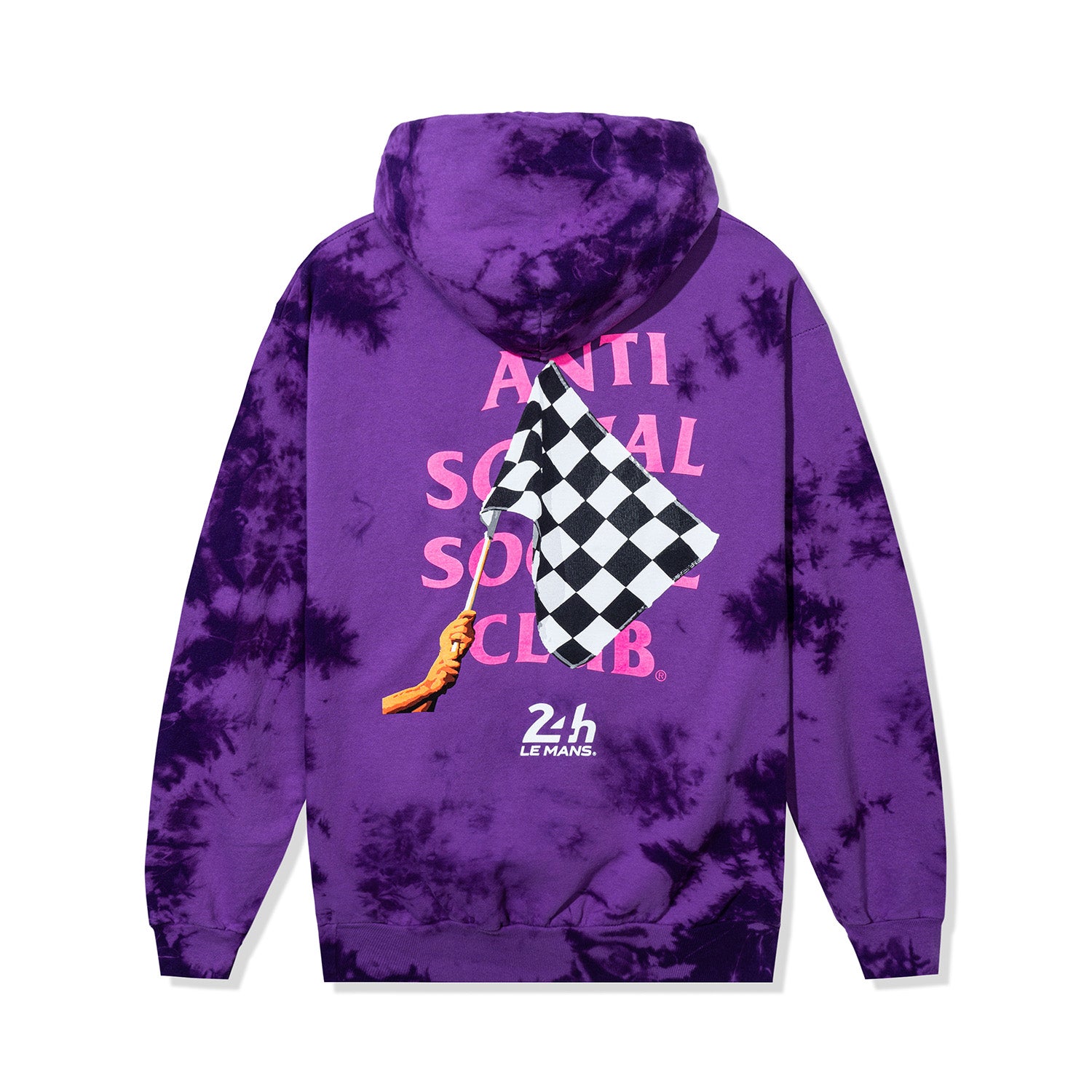 Chequered Flag Tie Dye Hoodie Purple AntiSocialSocialClub