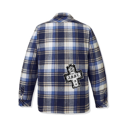 Crown Flannel - Blue/Ecru