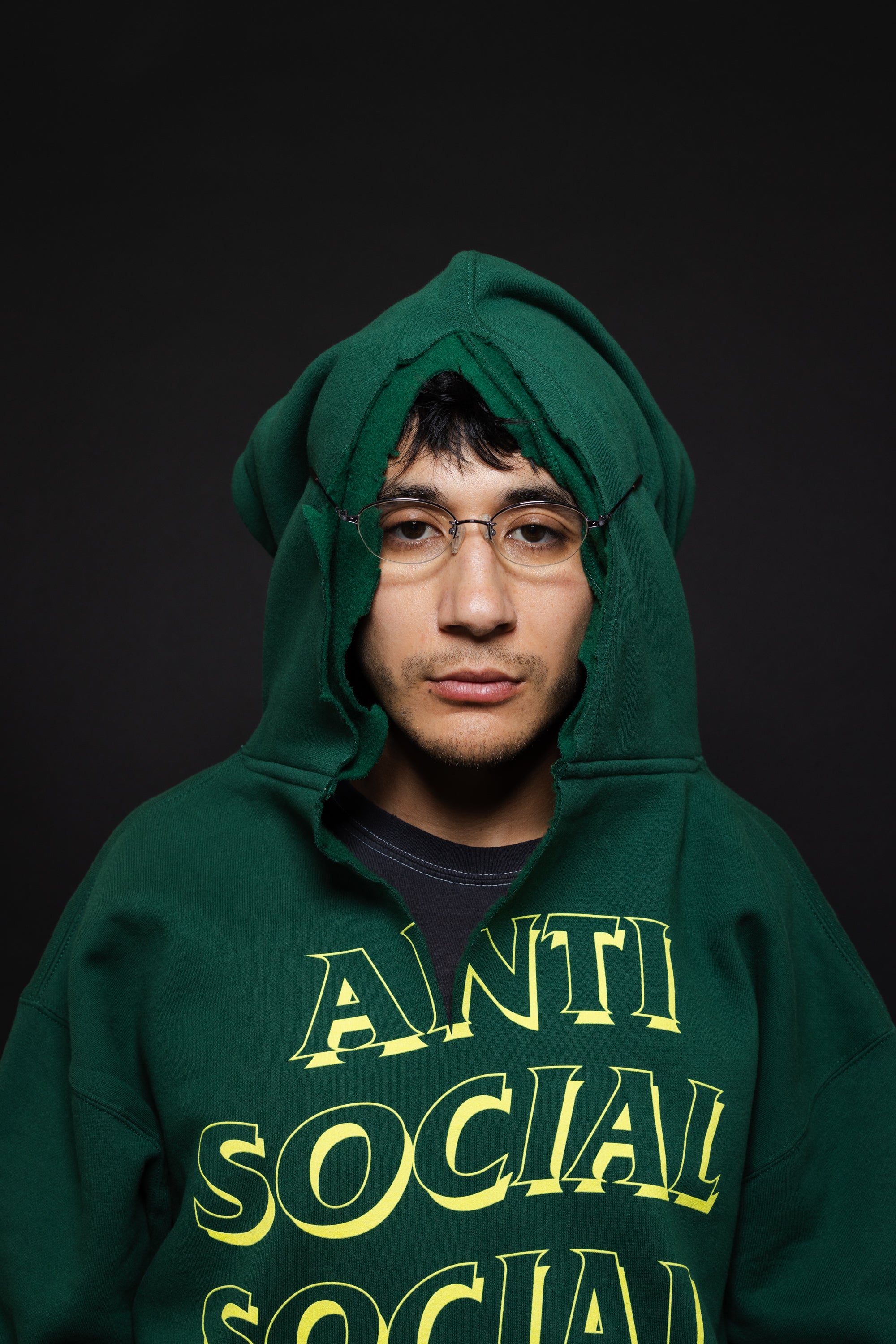 Anti social social club green hoodie best sale