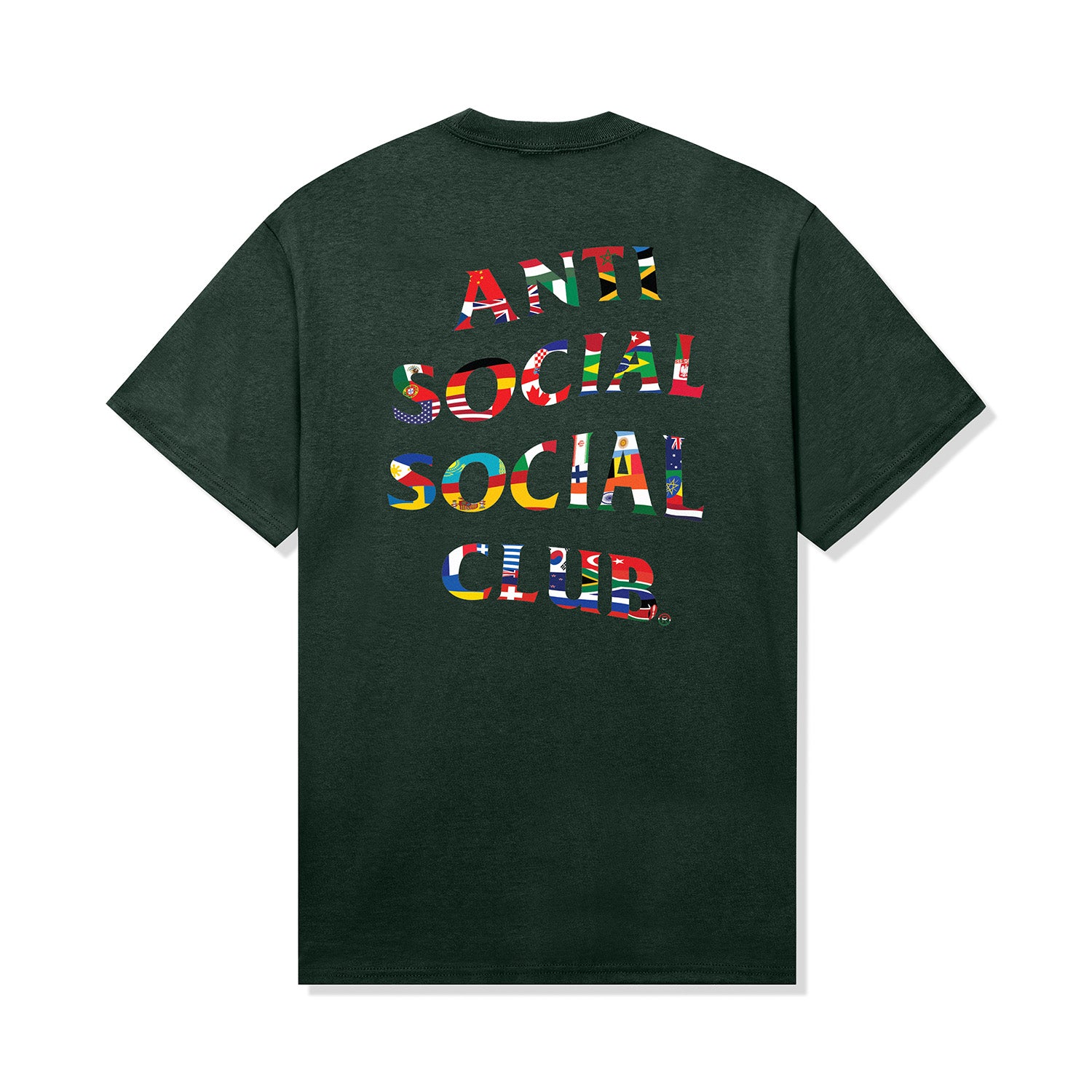 Flag Collage Tee Dark Green AntiSocialSocialClub