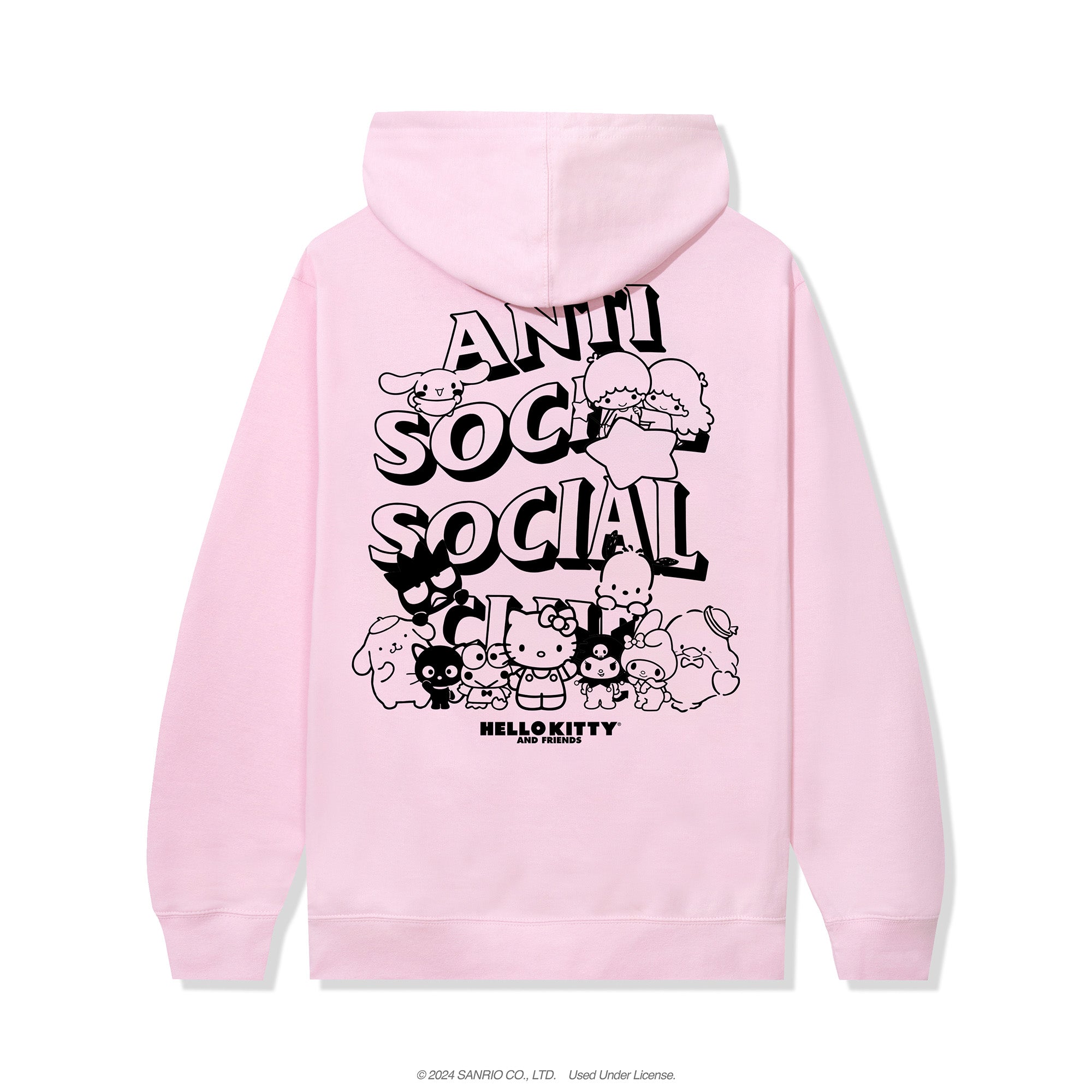 Anti social social club hello kitty hoodie sanrio assc on sale pink tie dye hoodie