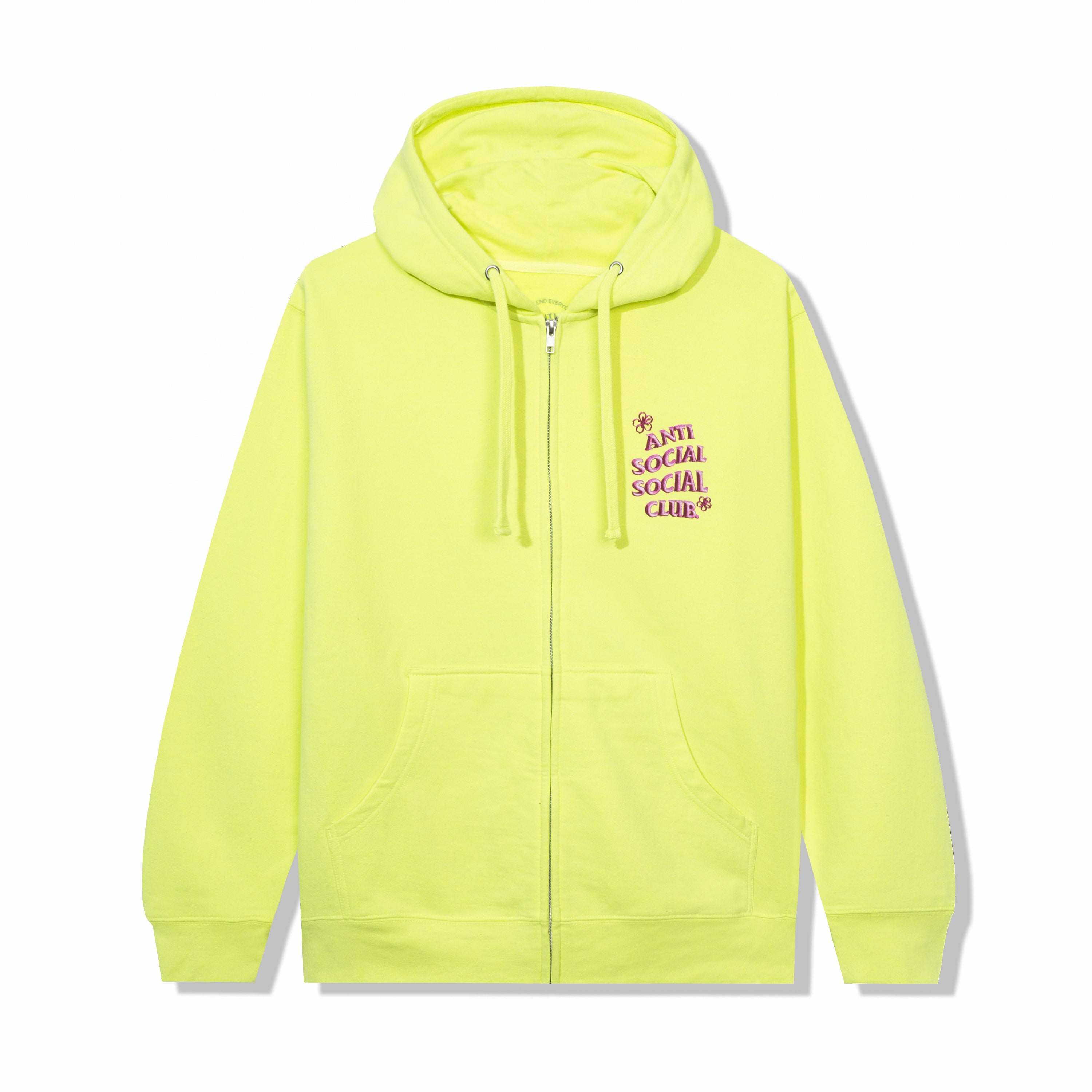 Coral Crush Yellow Zip Hoodie – AntiSocialSocialClub